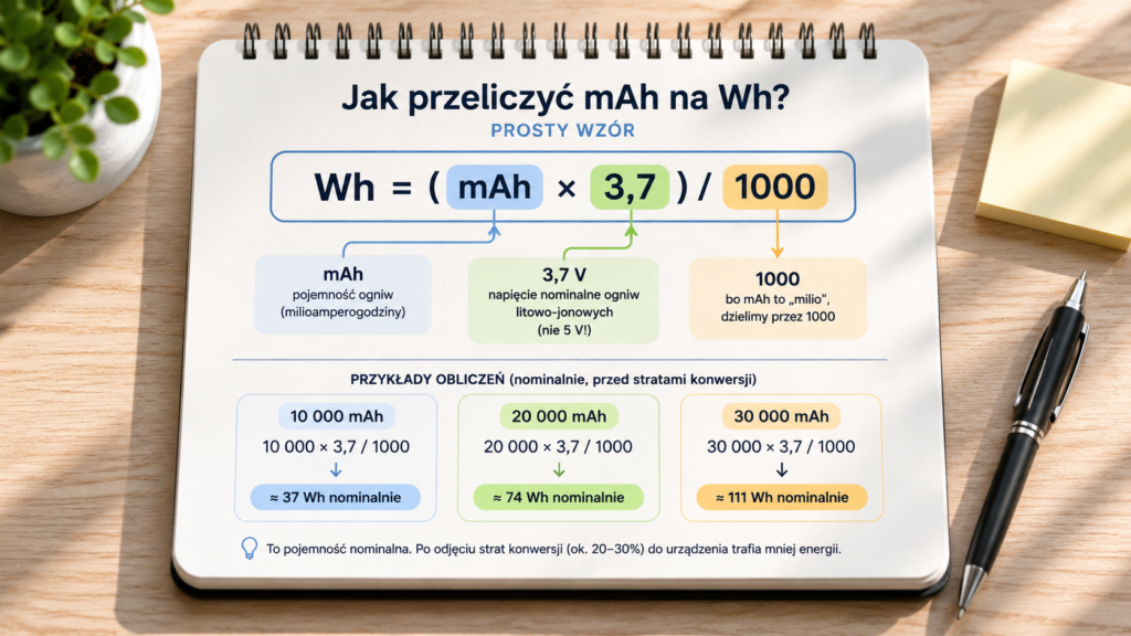 Jak przeliczyć mAh na Wh w powerbanku