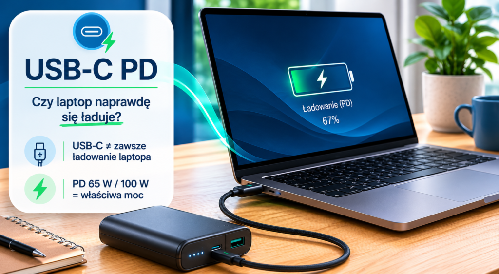 Ładowanie laptopa z powerbanku przez USB-C PD
