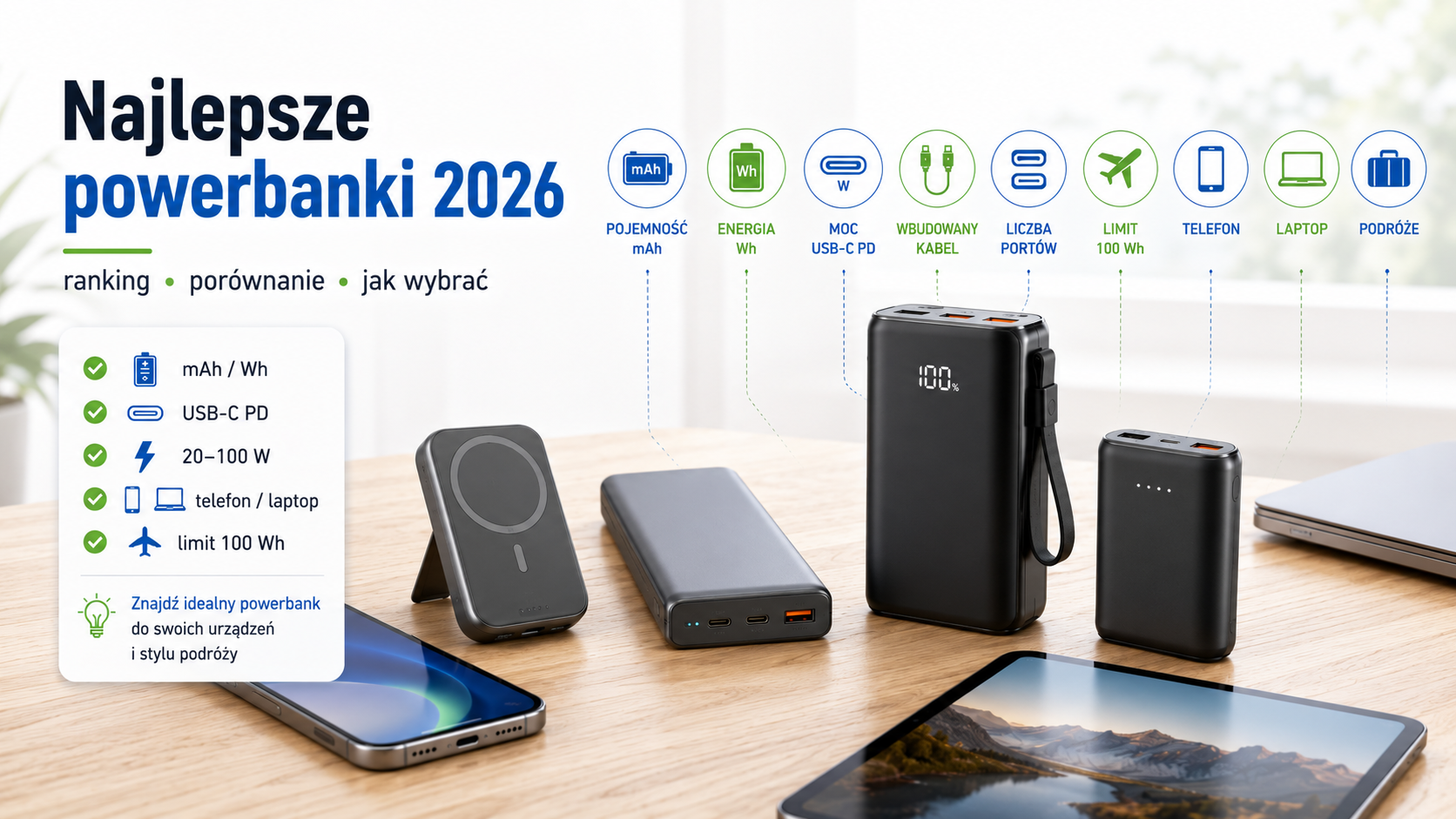 Ranking najlepszych powerbanków 2026 do telefonu, laptopa i podróży
